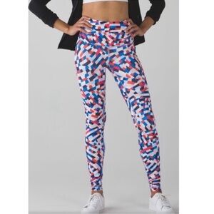 Lululemon Wunder Under Pant Hi-Rise Capoeira Multi Confetti Yoga Gym Size 2